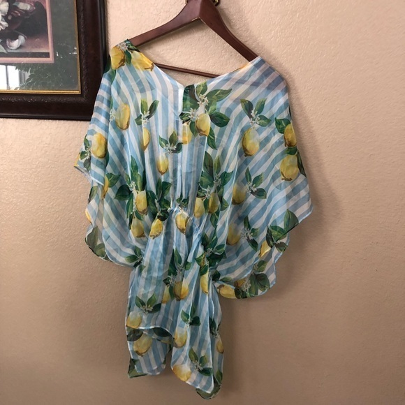 NWT West Loop Women’s Lemon Stripe Sheer Beach Cover-Up - Picture 3 of 7
